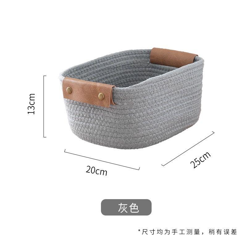 Giỏ Đựng Đồ Bằng Da Cotton Bện Có Tay Cầm Đa Ứng Dụng