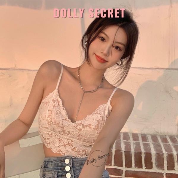 Áo Bra ren nữ hai dây sexy dáng croptop có đệm mút nâng ngực gợi cảm DOLLY SECRET A16