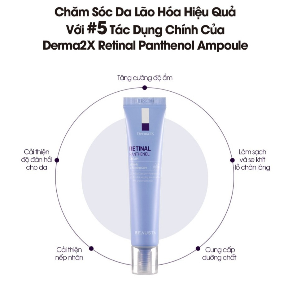 Kem Dưỡng Beausta Derma2X Retinal Panthenol Cream 40ml - Hỗ trợ chăm sóc da lão hóa