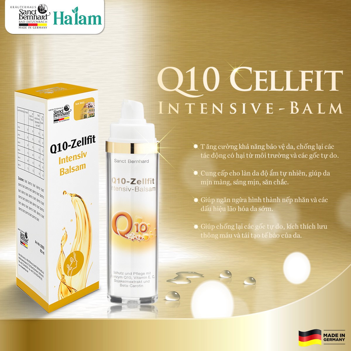 Kem dưỡng da chống lão hóa Q10 Cellfit, trẻ hóa làn da làm mờ nếp nhăn, dưỡng ẩm vượt trội