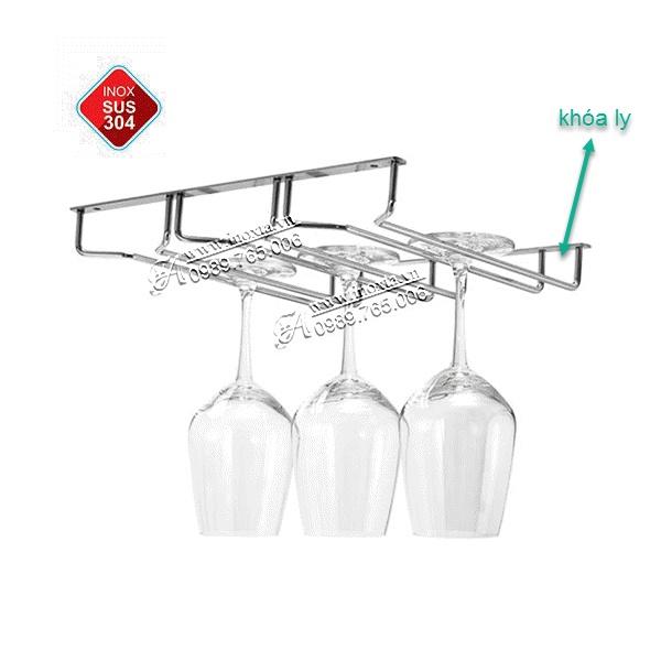 Kệ treo ly quầy bar - Giá treo ly rượu vang Inox 304