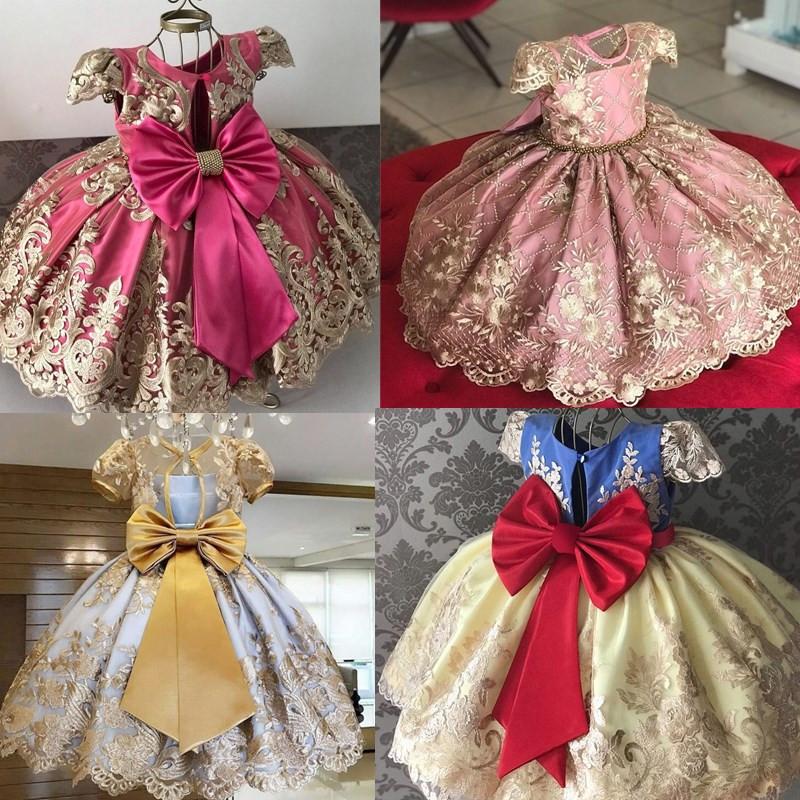 Sơ Sinh Bé Gái 1 Năm Sinh Nhật May Váy Tutu Giáng Sinh Đầu Tiên Đảng Nơ Dễ Thương Đầm Trẻ Sơ Sinh Christening Áo Choàng Cho Bé Quần Áo Bé Gái