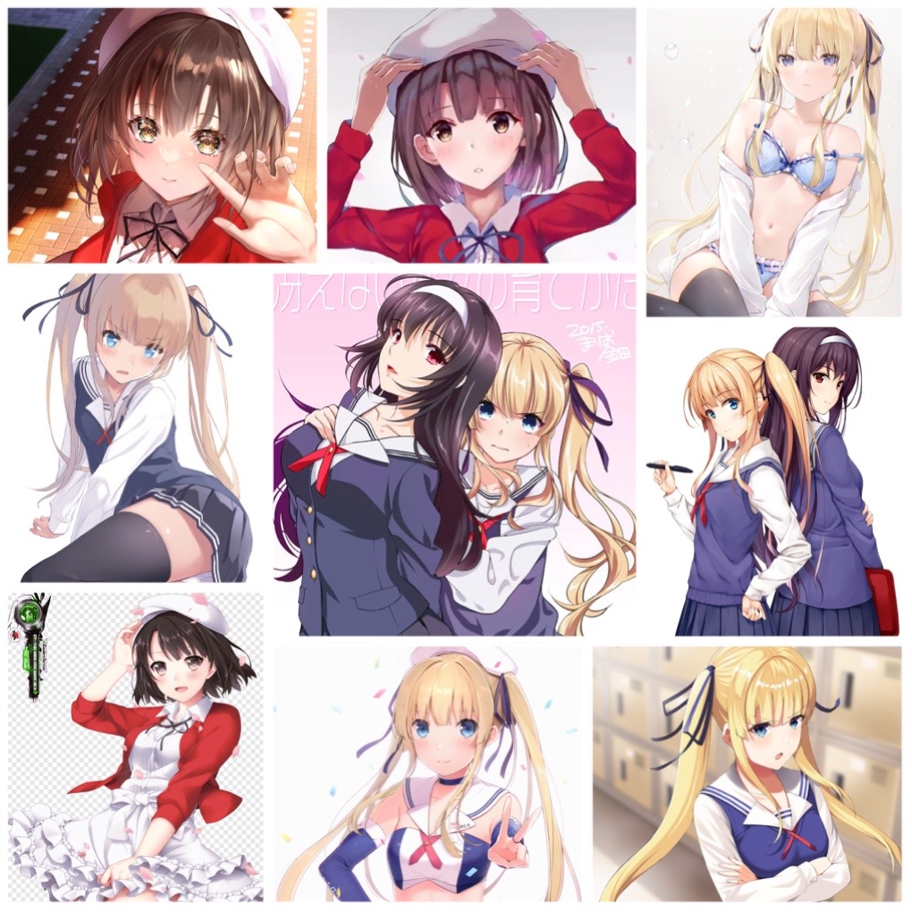 Sticker Saenai Heroine no Sodatekata 30-60 ảnh ép lụa khác nhau / hình dán Saenai Heroine no Sodatekata