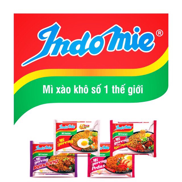 Thùng 40 Gói Mì Xào Khô Indomie goreng - mix vị