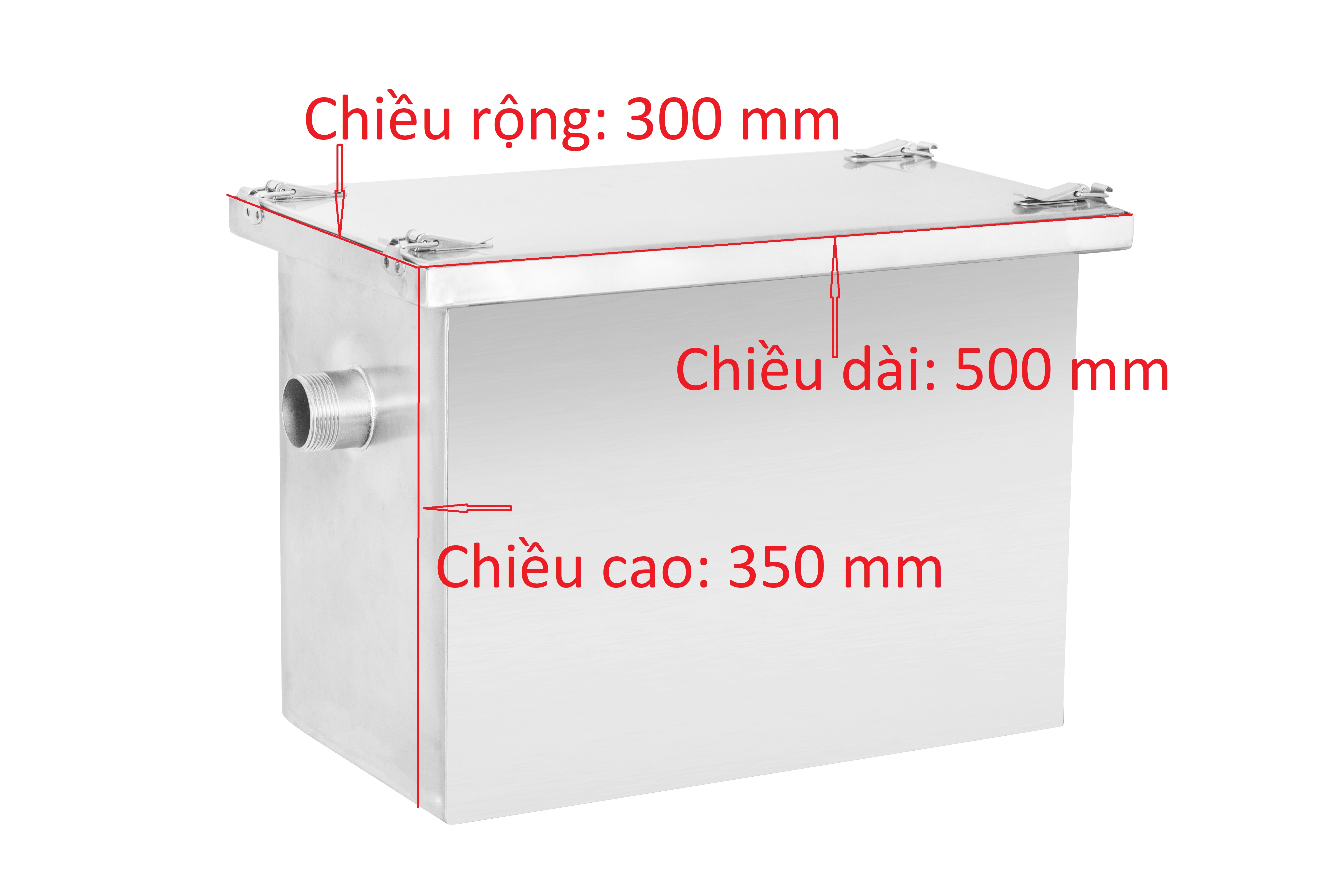 Bể tách mỡ nhà hàng thể tích 50 lít