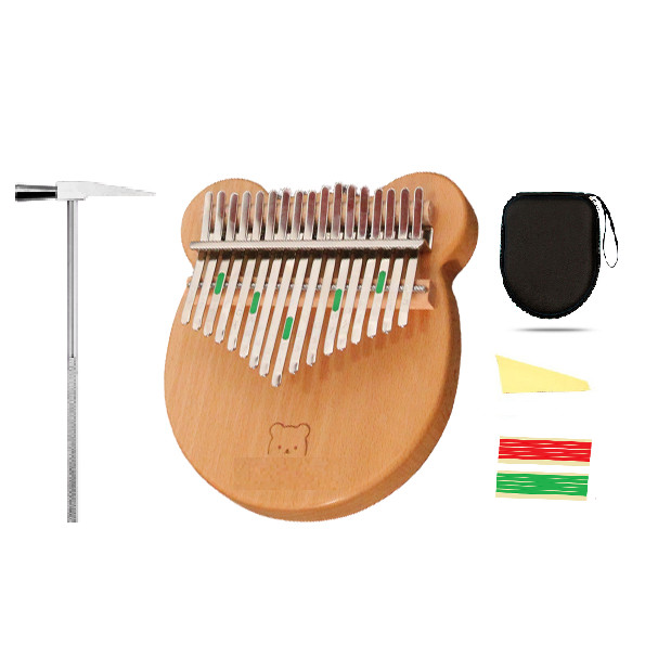 Đàn kalimba 17 phím Gấu Caloway-M17 Tặng hộp chống sốc phụ kiện búa chỉnh âm stick dán màu stick dán nốt