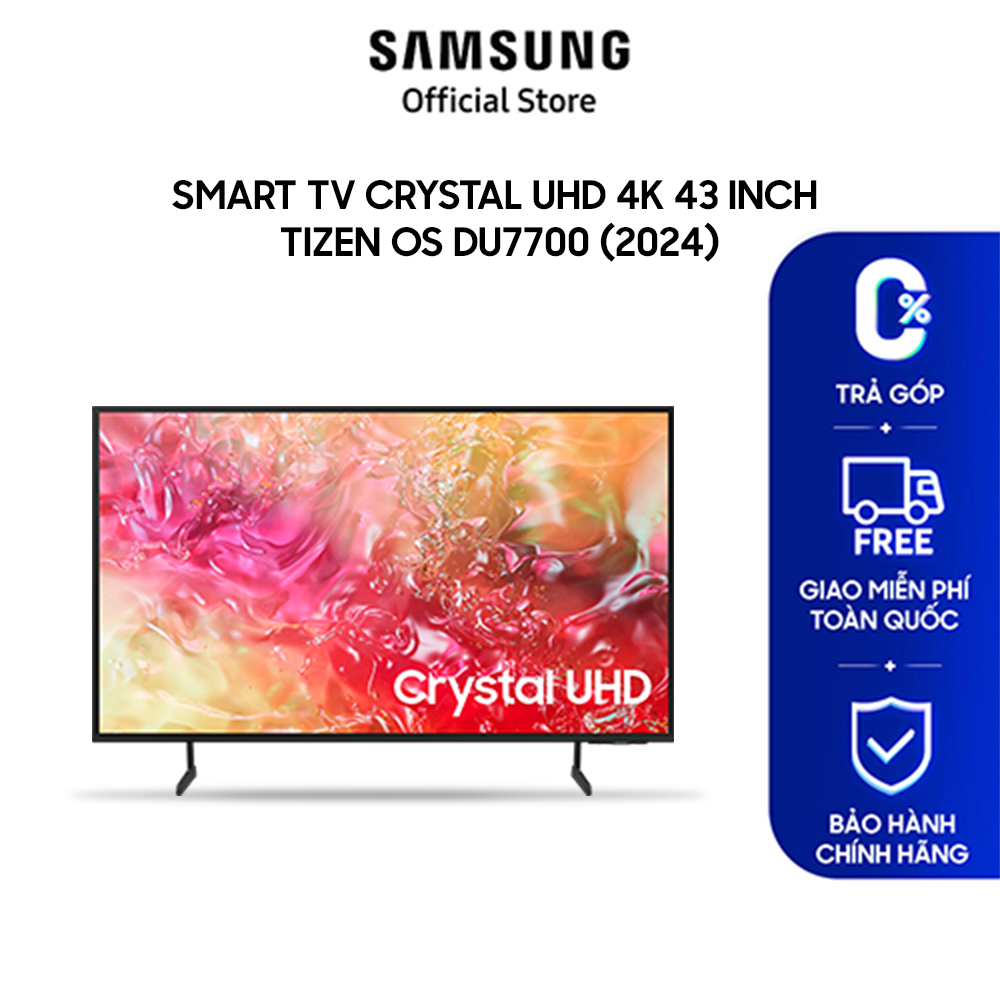 Smart Tivi Samsung Crystal UHD DU7700 4K Tizen OS - Hàng chính hãng