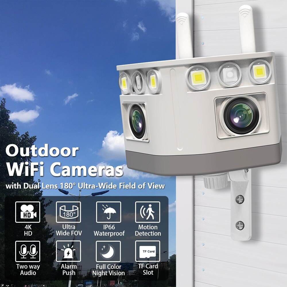 Camera Wifi IPC360 Home Dual Lens PJ-09, 2 ống kính 1080P (FHD) , màn hình ultra wide siêu rộng 180 (Hàng nhập khẩu)