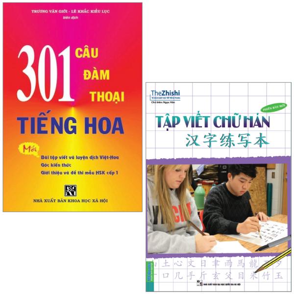Combo Sách 301 Câu Đàm Thoại Tiếng Hoa + Tập Viết Chữ Hán Phiên Bản Mới