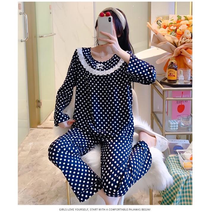 Set bộ chấm bi ba màu mặc nhà n07-1121
