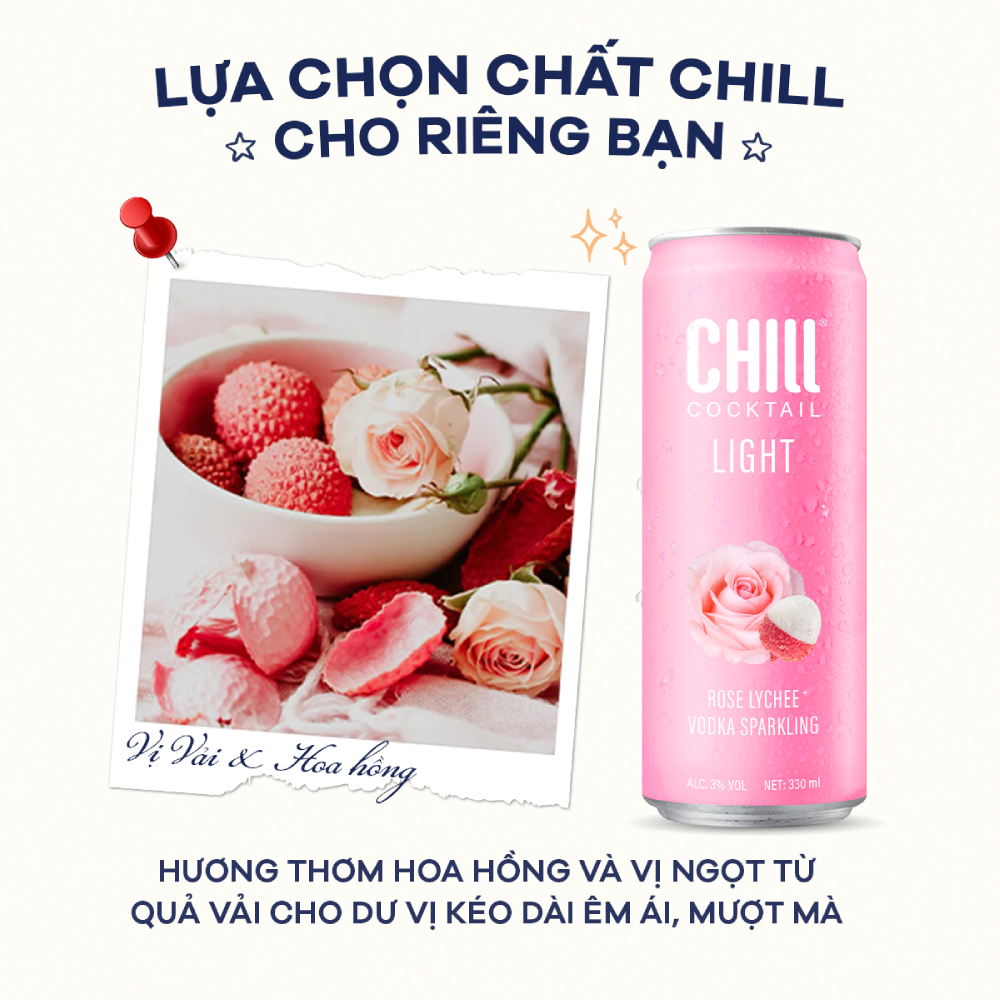 Thùng 6 lon Chill Cocktail mix vị 330ml/lon