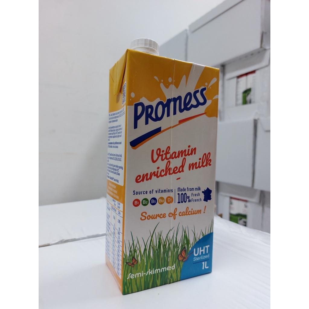 Thùng 6 Hộp Sữa Tươi Vitamin Ít Béo Promess 1L - Nhập Khẩu Pháp