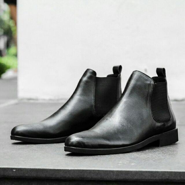Giày Nam Cao Cổ Da Bò Chelsea Boots