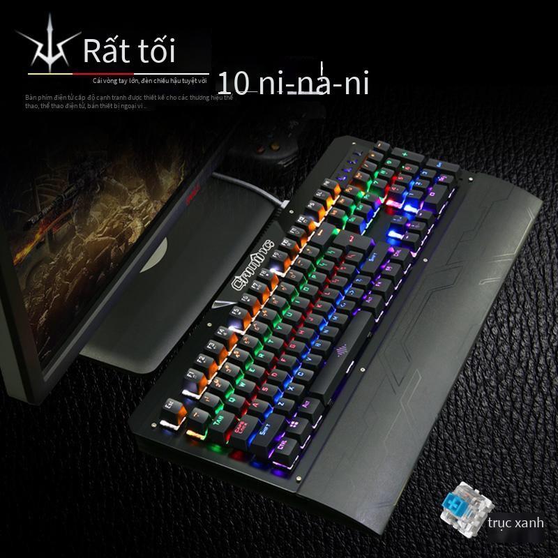 Giá đặc biệt Bàn phím cơ K26 thật 104 phím bàn phím phát sáng trục xanh Quán cà phê Internet Bàn phím trò chơi có đèn nền quán cà phê đầy đủ phím không cần đục lỗ