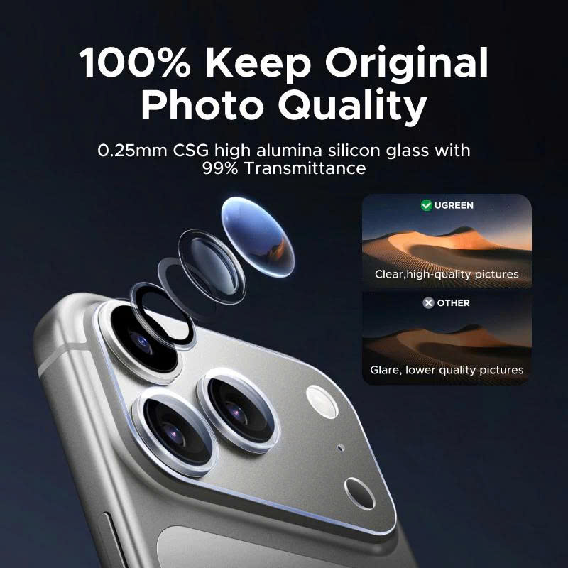 Kính Bảo Vệ Cụm Camera Full Lens Glass Cho iPhone 17 Pro Max – Trong Suốt HD, Chống Trầy Xước Toàn Diện.Hàng Nhập Khẩu