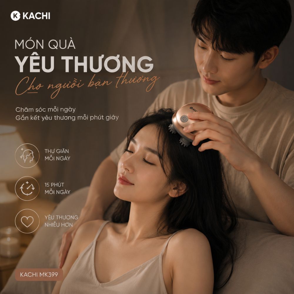 Máy Massage Đầu Không Dây Kachi MK399 - Hàng chính hãng