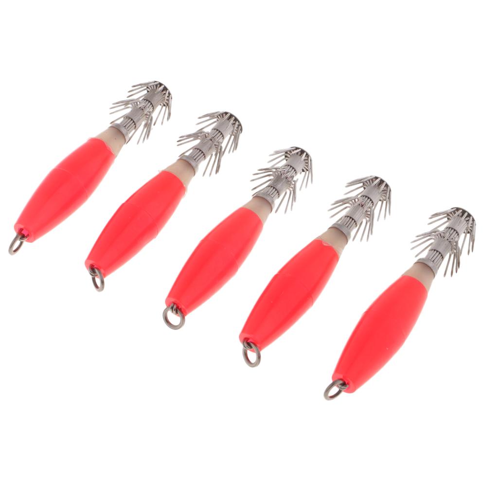 5pcs Sea Fishing Squid Octopus Hook Saltwater Fishing Lure Hard Bait