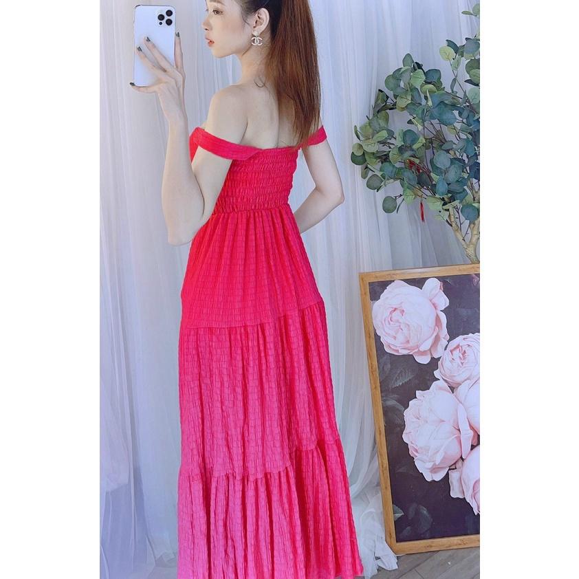Đầm hai dây bản to đầm maxi đan dây ngực hai kiểu đi chơi du lịch mặc tết siêu đẹp hình thật bkfrreship
