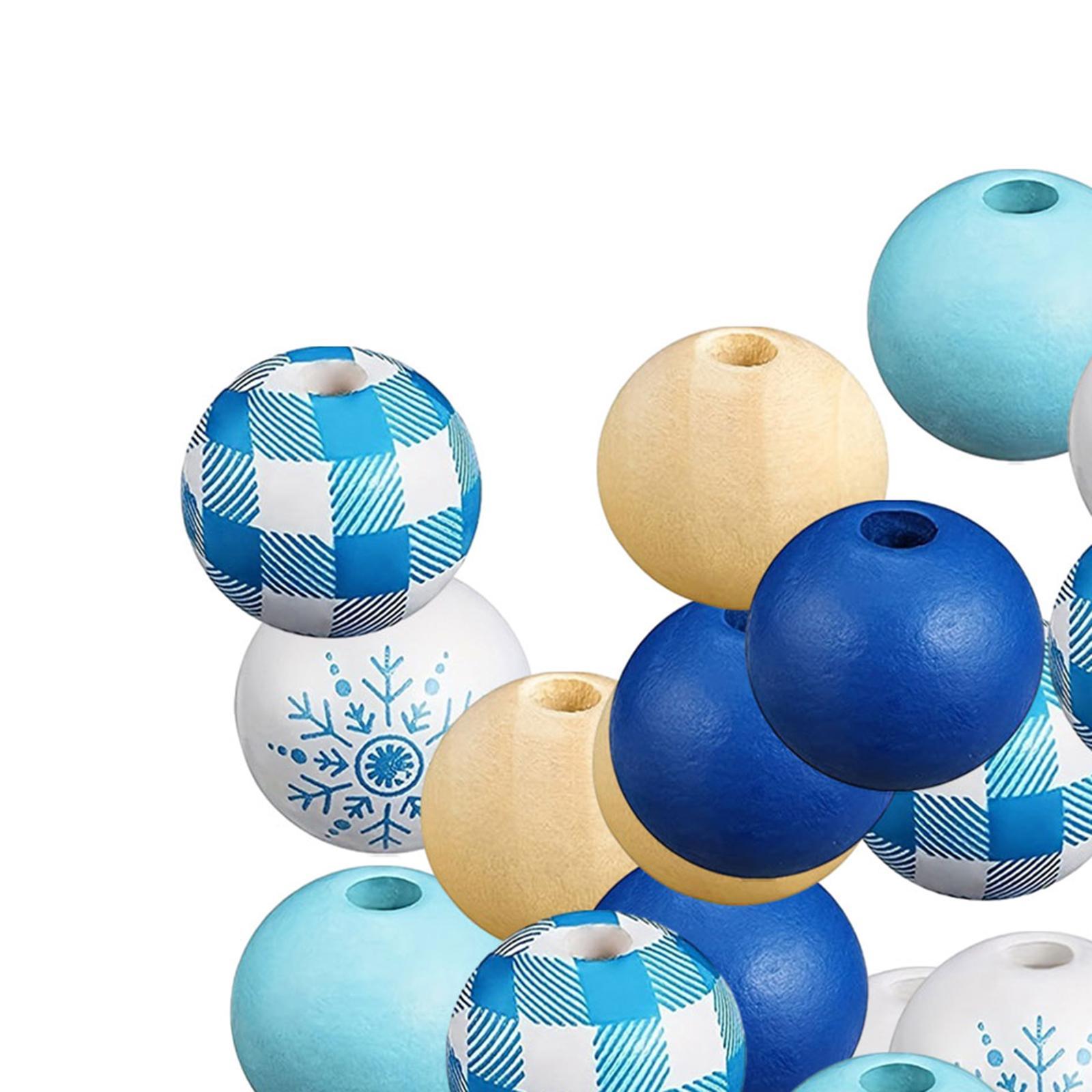 50x Winter Wooden Beads Loose Spacer Beads Decoration Kids Adults Snowflake Craft Beads for Jewelry Making Findings Bracelets