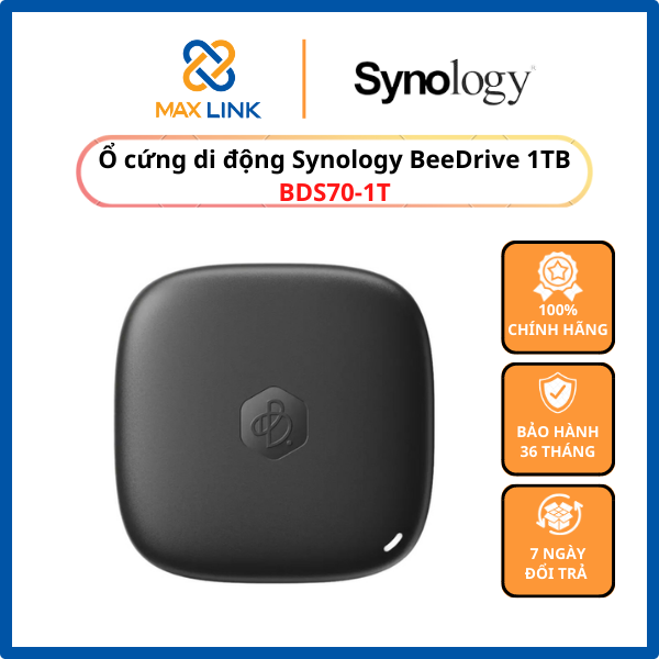 Ổ lưu trữ ngoài Synology BeeDrive BDS70 1 TB (Đen) - Hàng Chính Hãng