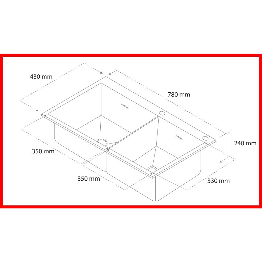 Chậu rửa 2 hố cân phụ kiện đi kèm chât liệu Inox 304 cao cấp mã GC.A7843 thương hiệu GERARI