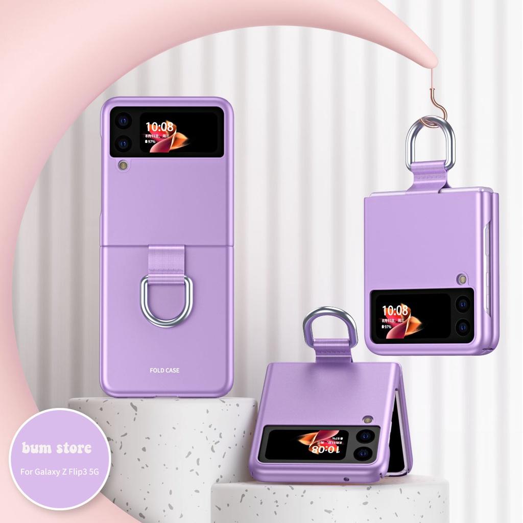 Ốp Lưng Nhựa Cứng Mỏng Xỏ Ngón Tay Cho Samsung Galaxy Z FLIP 3 / Z FLIP 4