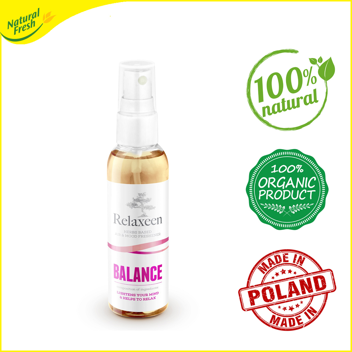 Xịt phòng thảo mộc  giúp thư giản Natural Fresh Balance 075 - Nhiều hương