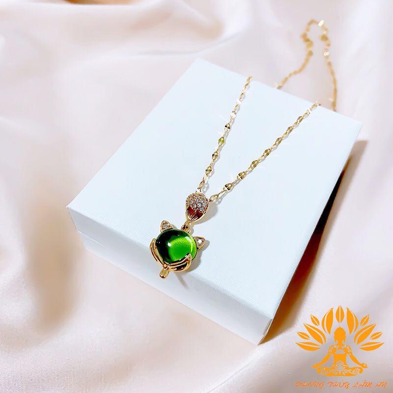 MẶT DÂY CHUYỀN HỒ LY ROSE BERYL TÌNH DUYÊN MAY MẮN TÀI LỘC TẶNG KÈM DÂY ĐEO, HỘP GẤM CAO CẤP