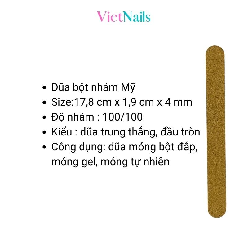 Dũa Móng Bột Móng Gel Nhám Mỹ Màu Vàng Độ Nhám 100/100