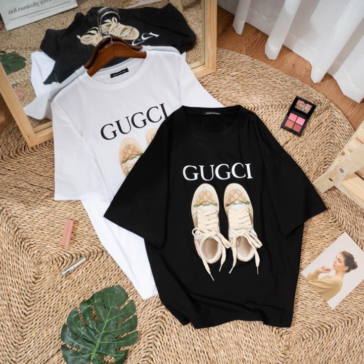 Áo Phông Nữ In Hình Đôi Giầy - Dây Giầy Thật - Phong Cách Mới, Áo Thun Nữ Fom Rộng Cotton Cao Cấp