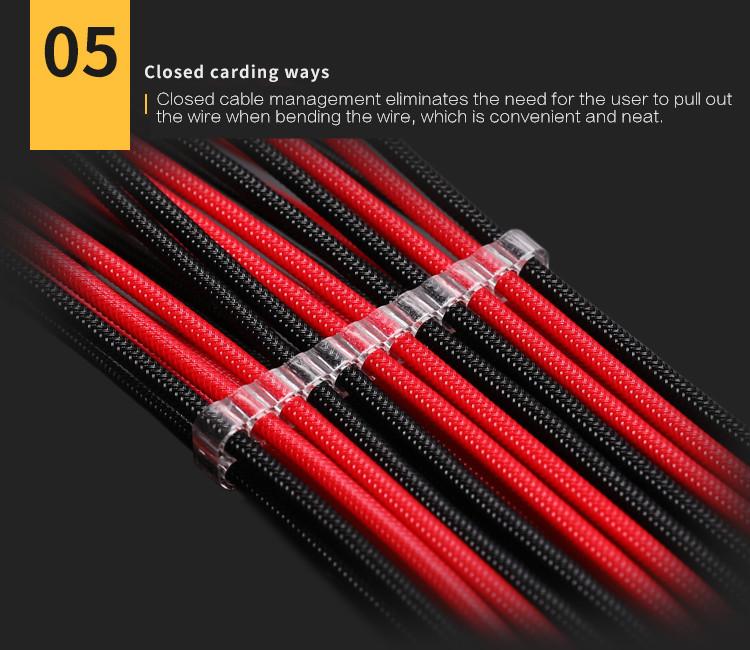 Barrow PC PSU Module Power Extension Cable 24Pin ATX GPU 6+2Pin CPU 4+4Pin 18AWG Black-White Black-Red