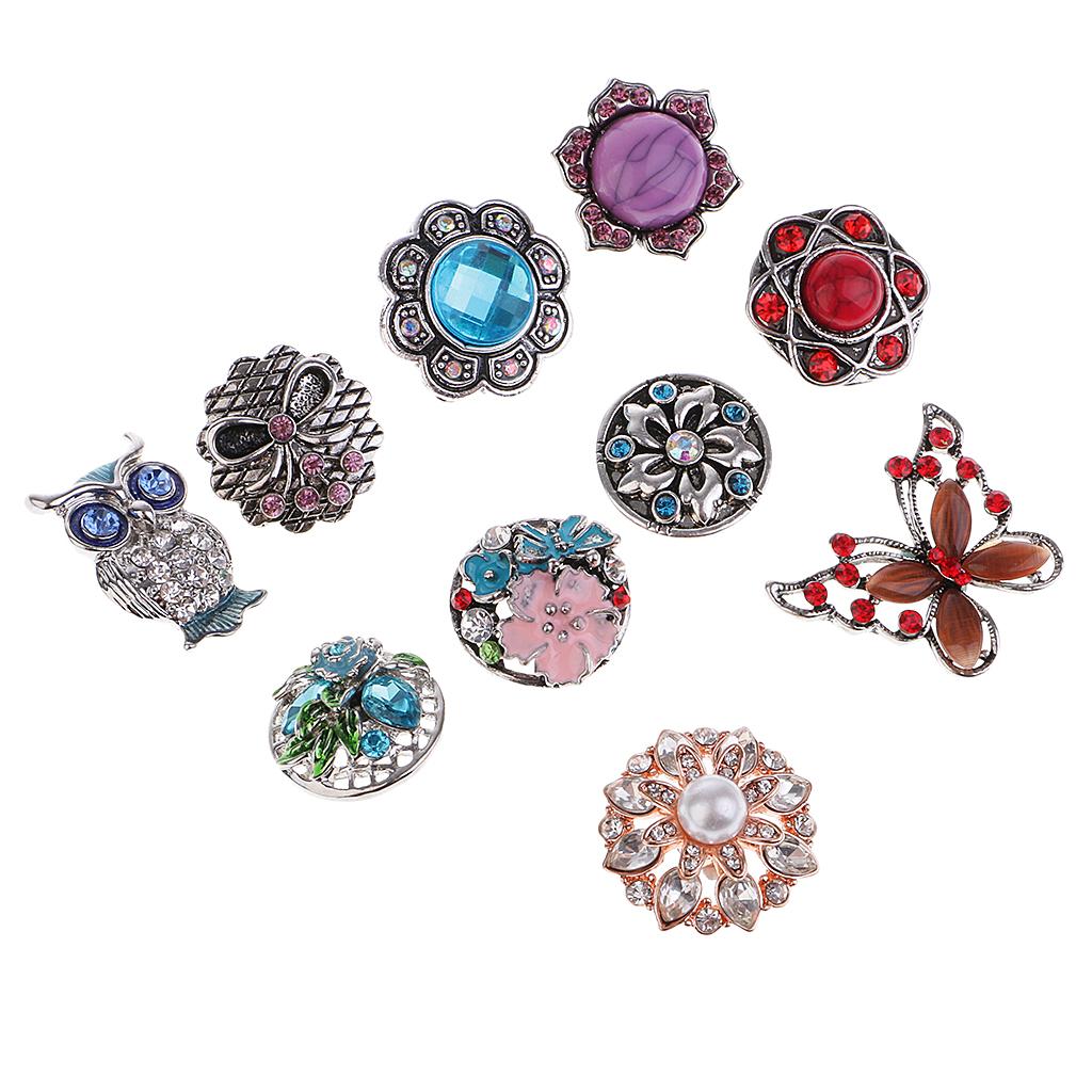 10x mix styles snap buttons 18mm jewelry making Interchangeable snap charms