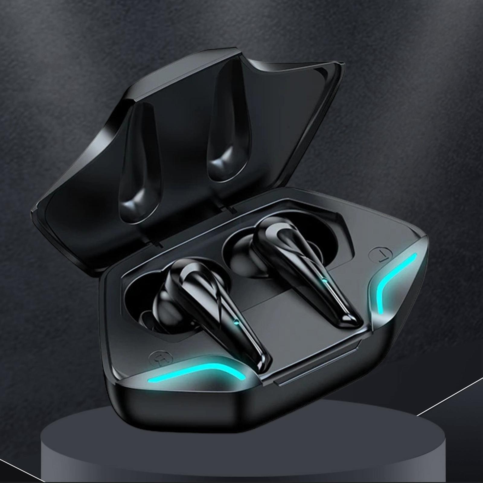 Bluetooth Wireless Earphone Headphones w/Mic Low Latency Noise Cancelling Black