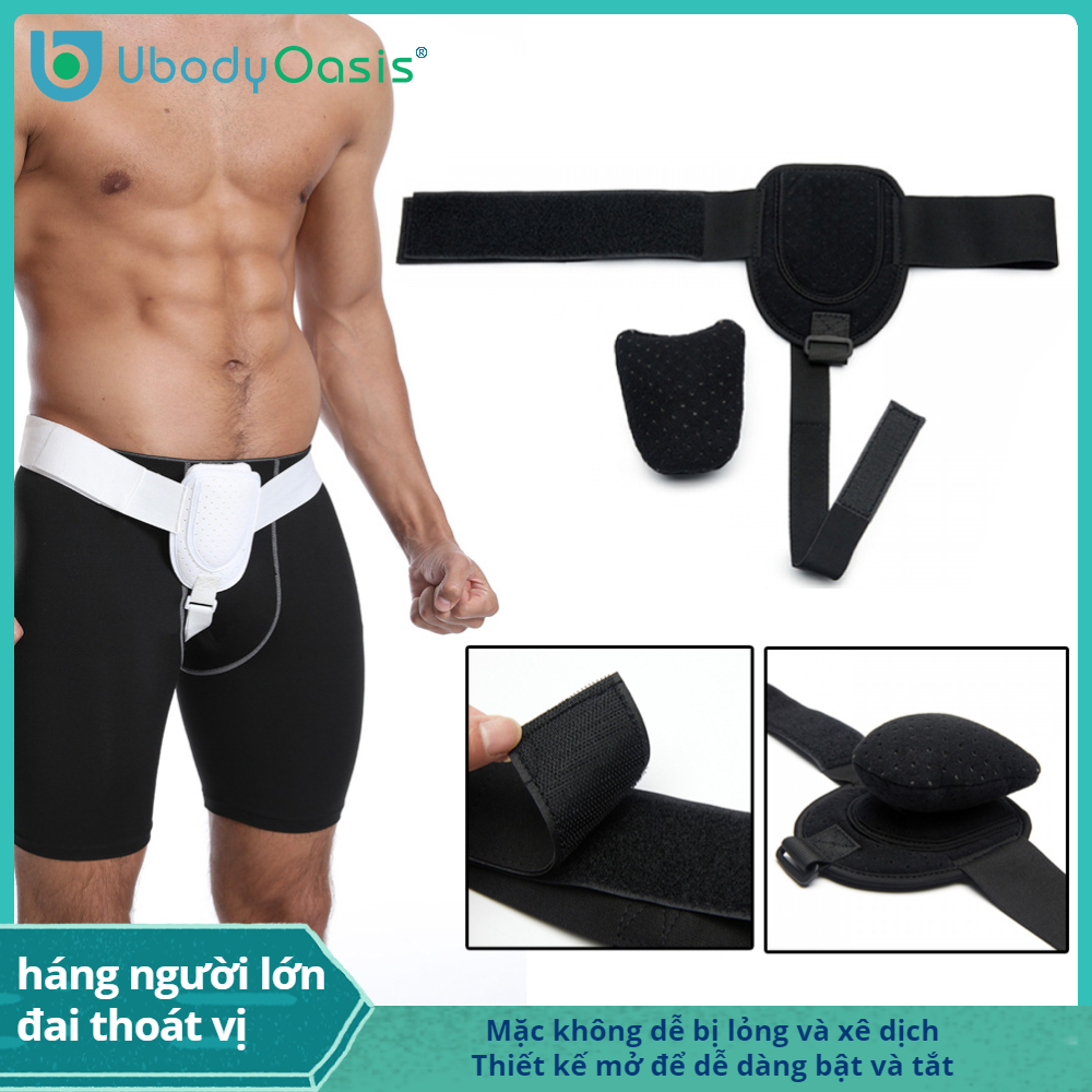 UbodyOasis Đai hỗ trợ thoát vị bẹn dành cho người lớn Hỗ trợ thắt lưng có thể điều chỉnh Dây đeo thoát vị dành cho người lớn dành cho Nẹp thoát vị bẹn hoặc thể thao