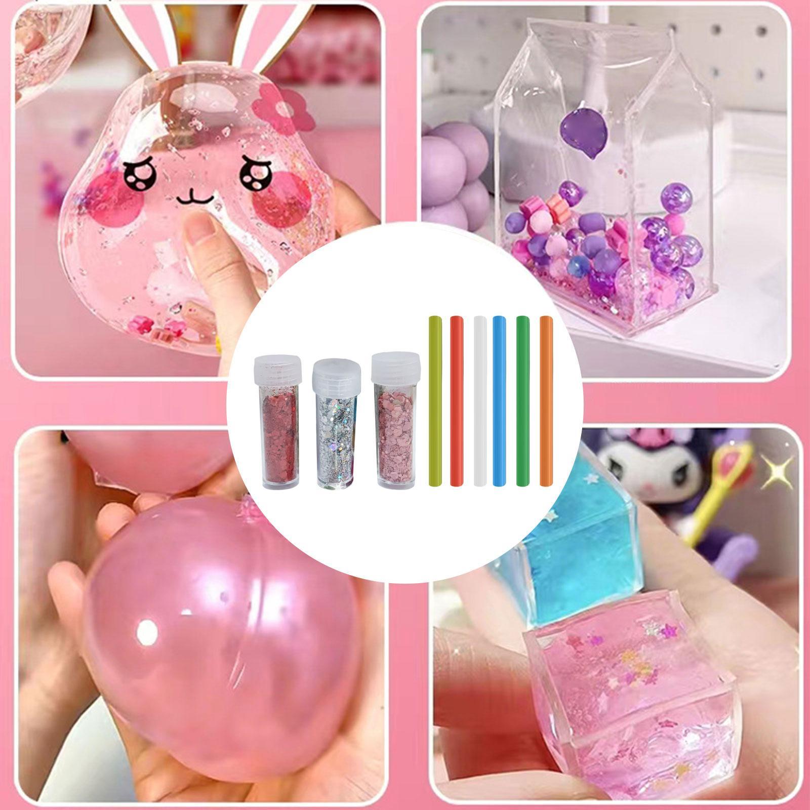 Multifunctional Sticky Ball Sequins Straws Embellishment Rainbow Colors Accessories Entertainment Reusable for DIY Craft Party Game Children