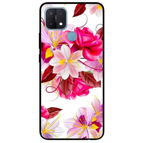 Ốp lưng dành cho Oppo A15 / A15s - Hoa Đỏ Nền Trắng
