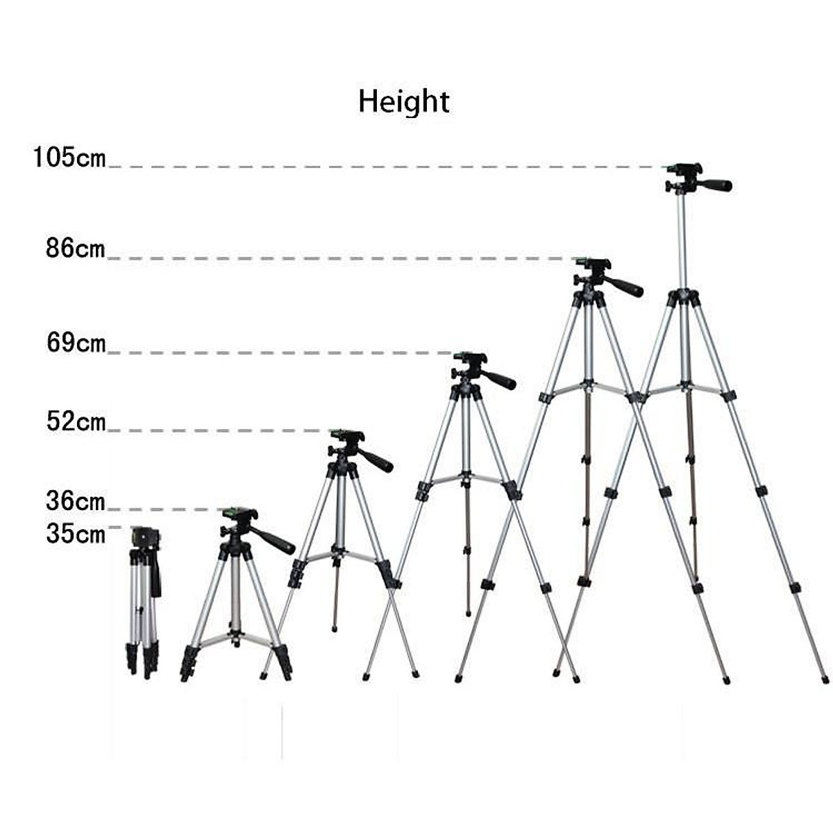 Gậy chụp ảnh 3 chân Tripod 3110 có kẹp điện thoại 3 chân kéo dài cao 1020mm giá đỡ điện thoại máy ảnh tiện lợi