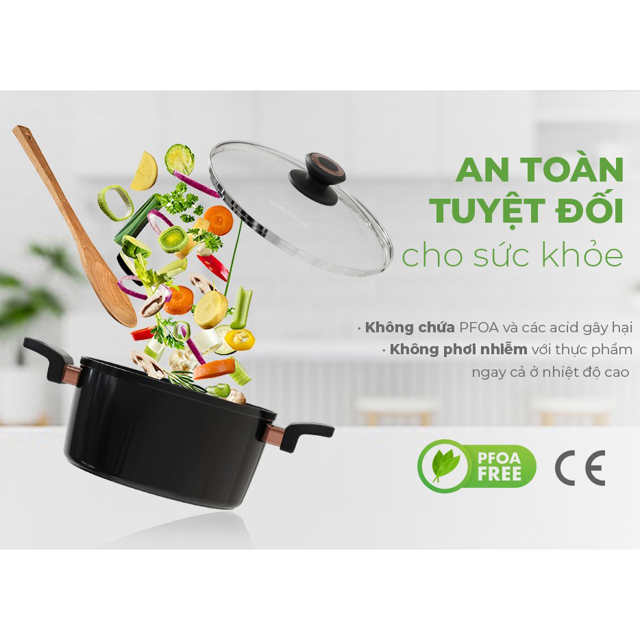 Bộ nồi cao cấp chống dính Ultra Titanium SUNHOUSE ST2210B