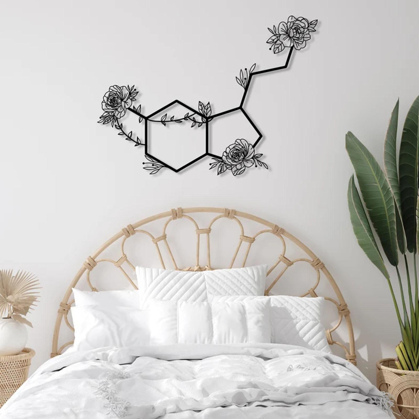 Silhouette Wall Sculptures Floral Decorative Flower Metal Wall Art Decors