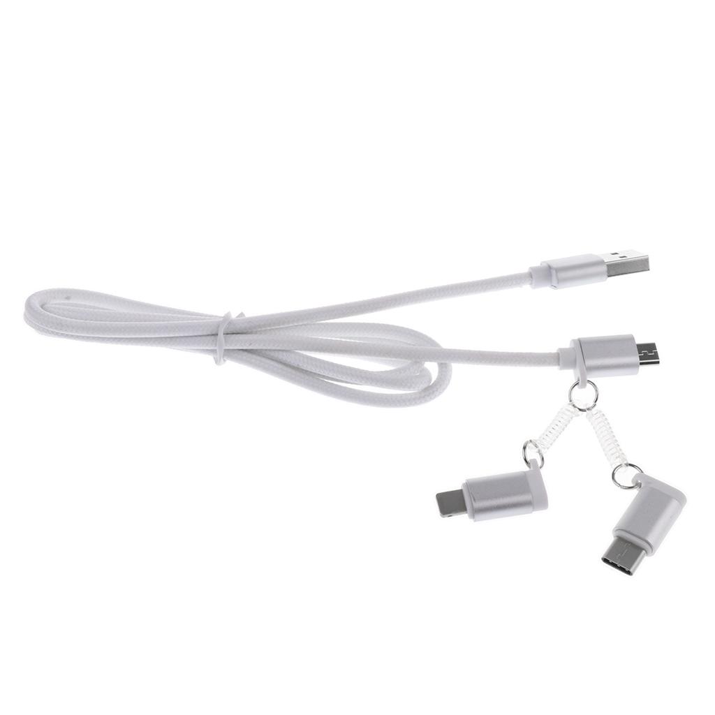 3 In 1 Nylon Cable Micro USB/Type C Sync Charge For All Devices IPhone
