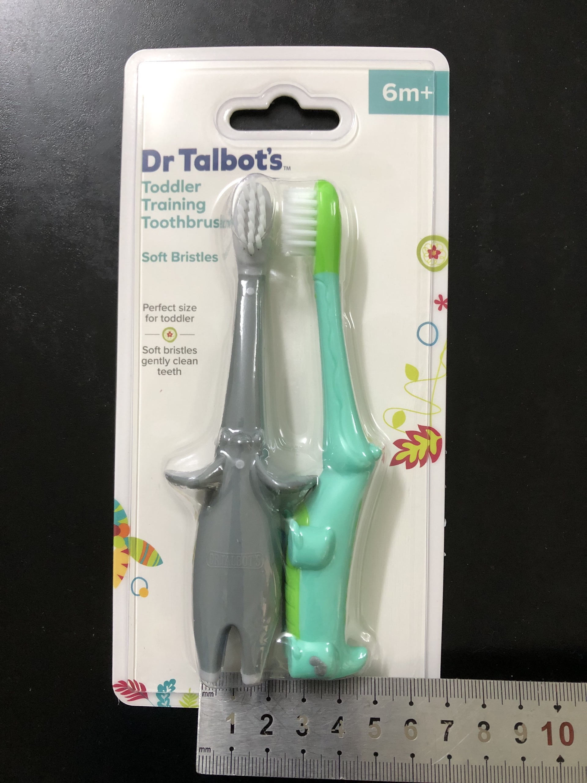 [ 18061- Dr Talbot's ] Bộ 2 bàn chải đánh răng hình con voi và hình con cá sấu cho trẻ từ 6 tháng tuổi trở lên