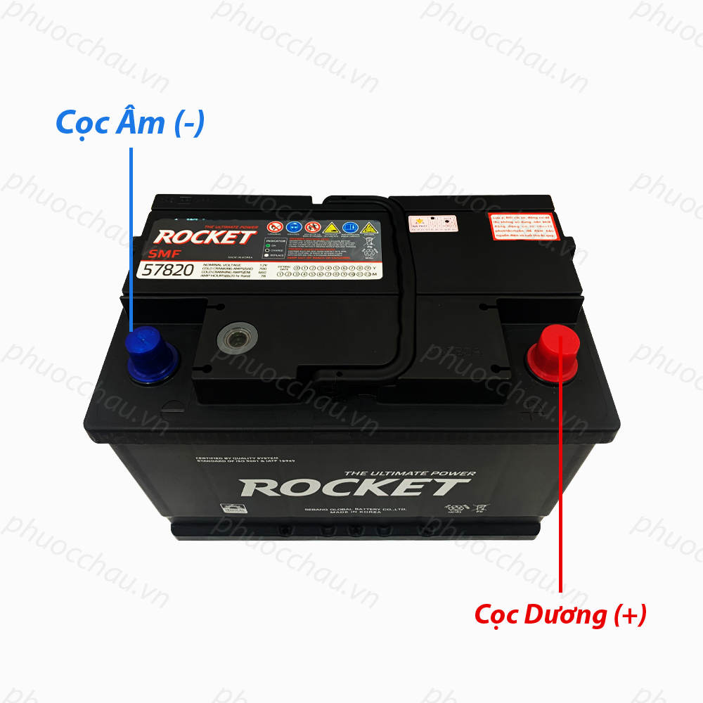 Bình Ắc Quy 12V-78Ah, Ắc Quy ROCKET SMF 57820