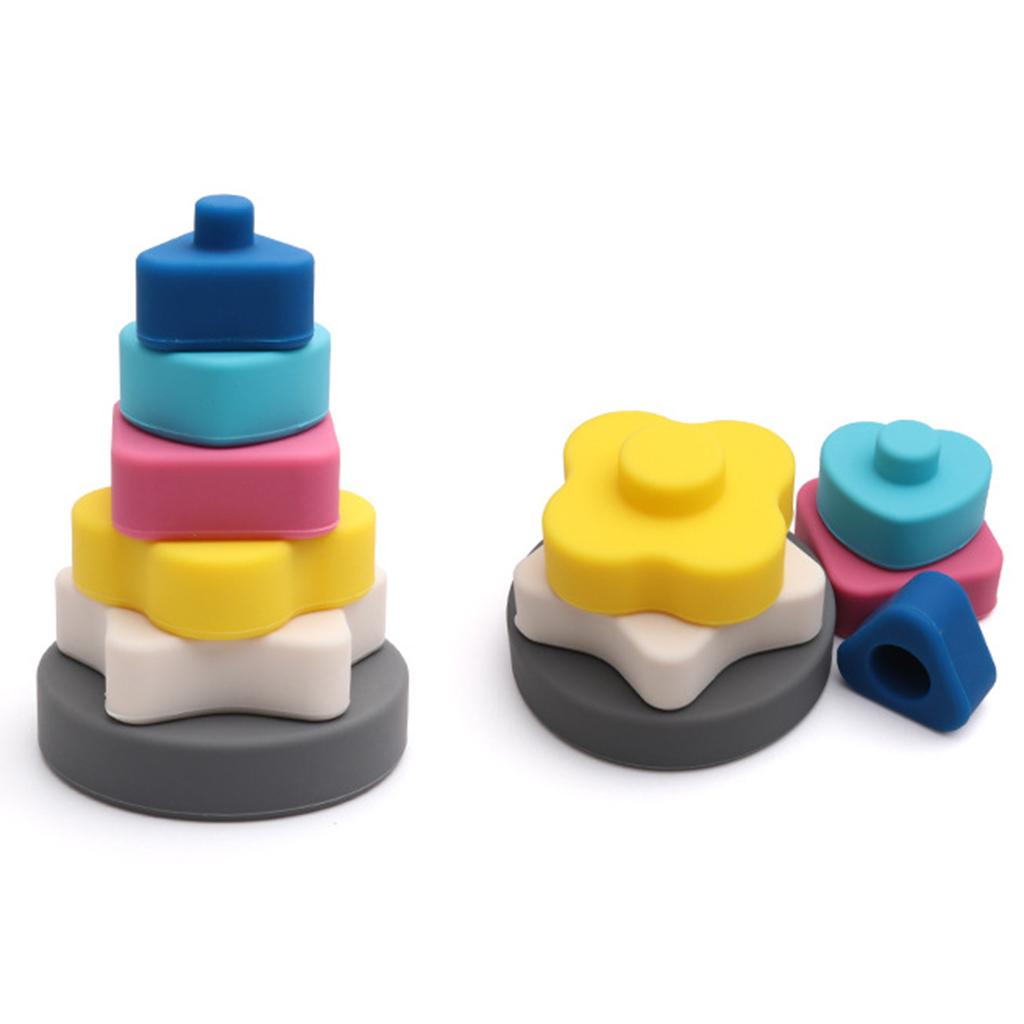 Montessori Toy Stacking Toys Silicone Educational Building Blocks Style 1