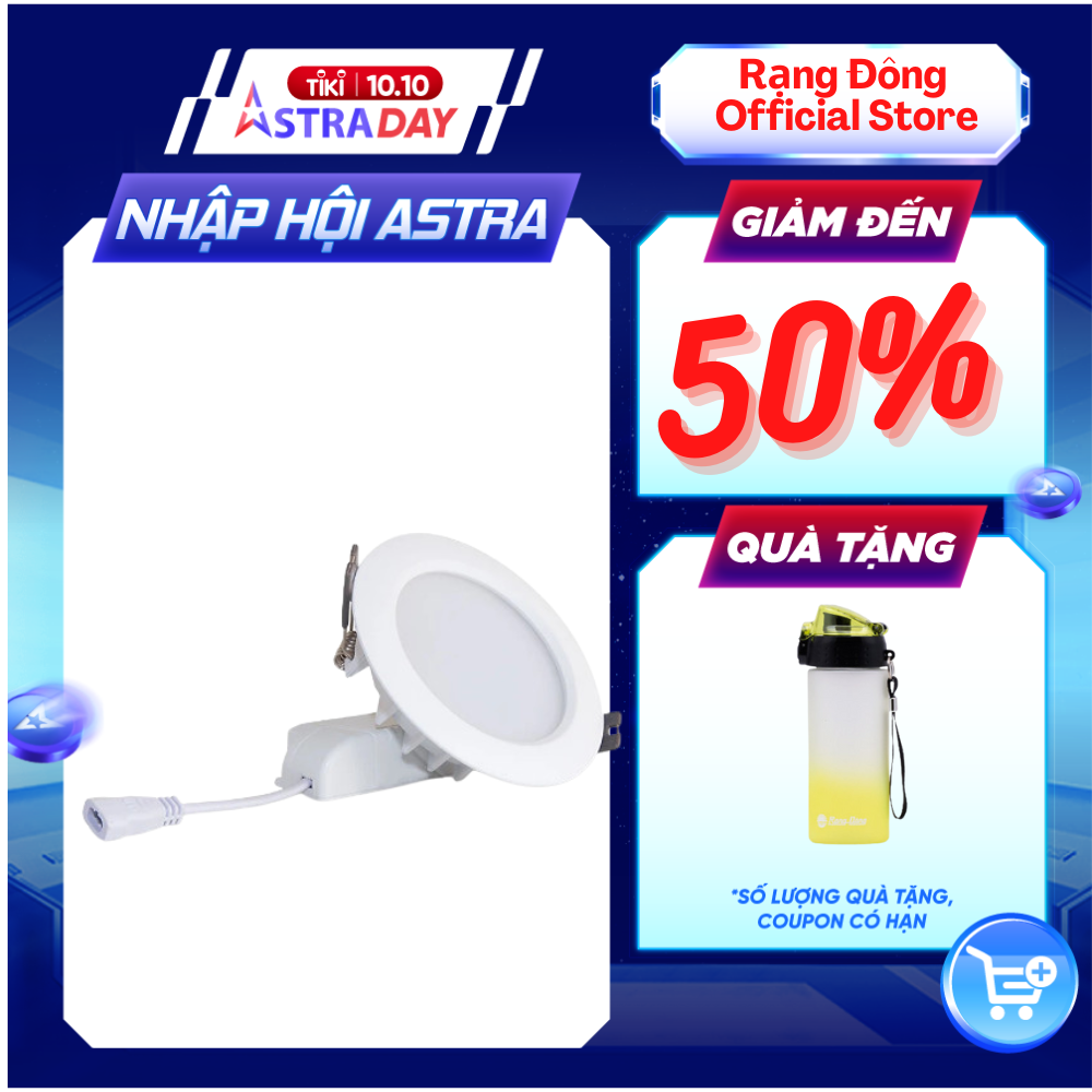 Đèn LED âm trần Downlight Smart điều khiển từ xa bằng Wifi và giọng nói Chính hãng Rạng Đông  Model: D AT16L 110/9W. WF