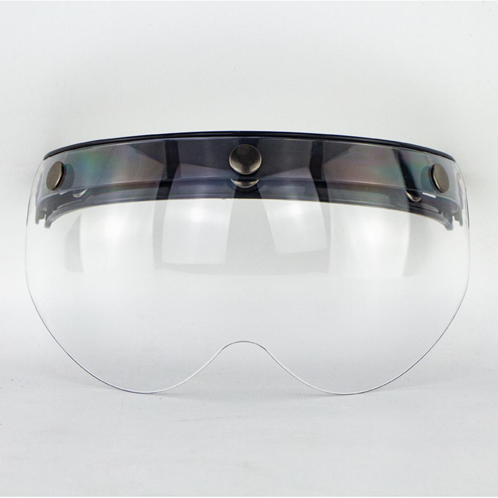 Down Visor Lens Replace for 3 Button Motorcycle Helmets Open Face Clear