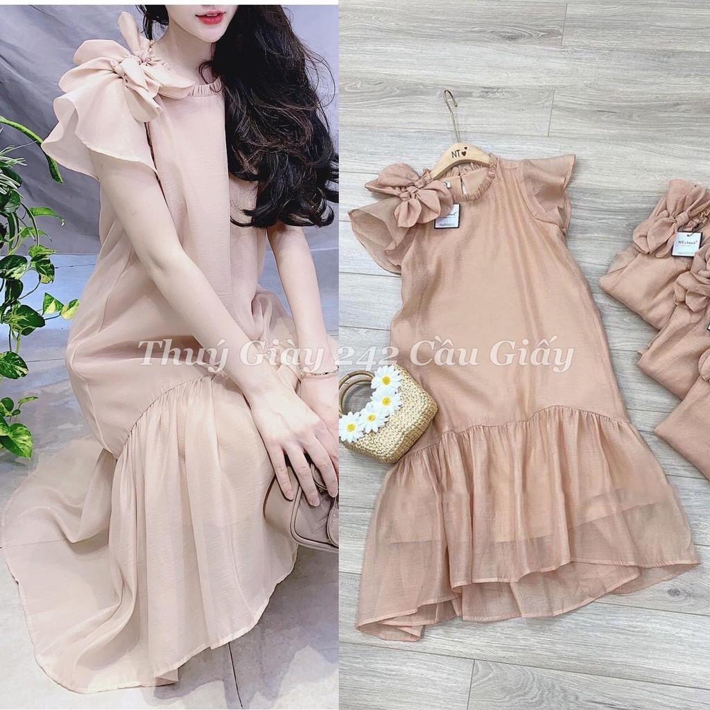 Váy bầu cao cấp chất lụa Hàn, mát mềm,mặc đi làm, đi tiệc, đi chơi đều đượcfree size từ 43~68kg