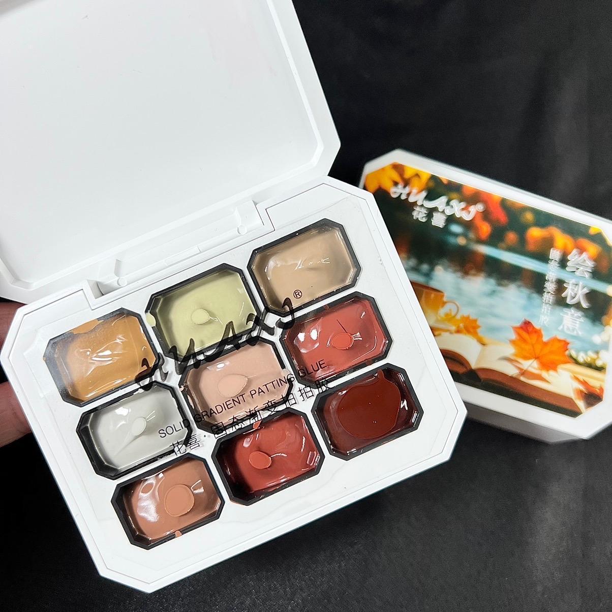Set Gel Dặm Huaxi 9 Màu Mùa Thu Làm Nail Phong Cách Nhật Bản Lá Vàng Rơi, Gel Siêu Mịn Dặm Ombre Màu Nude Nhẹ Nhàng