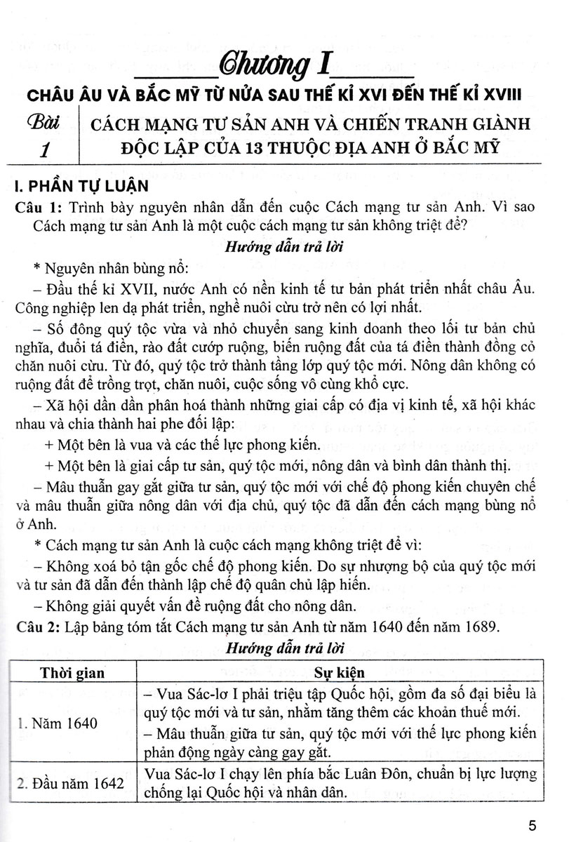 Trả Lời Câu Hỏi Lịch Sử 8 - Tự Luận Và Trắc Nghiệm _HA