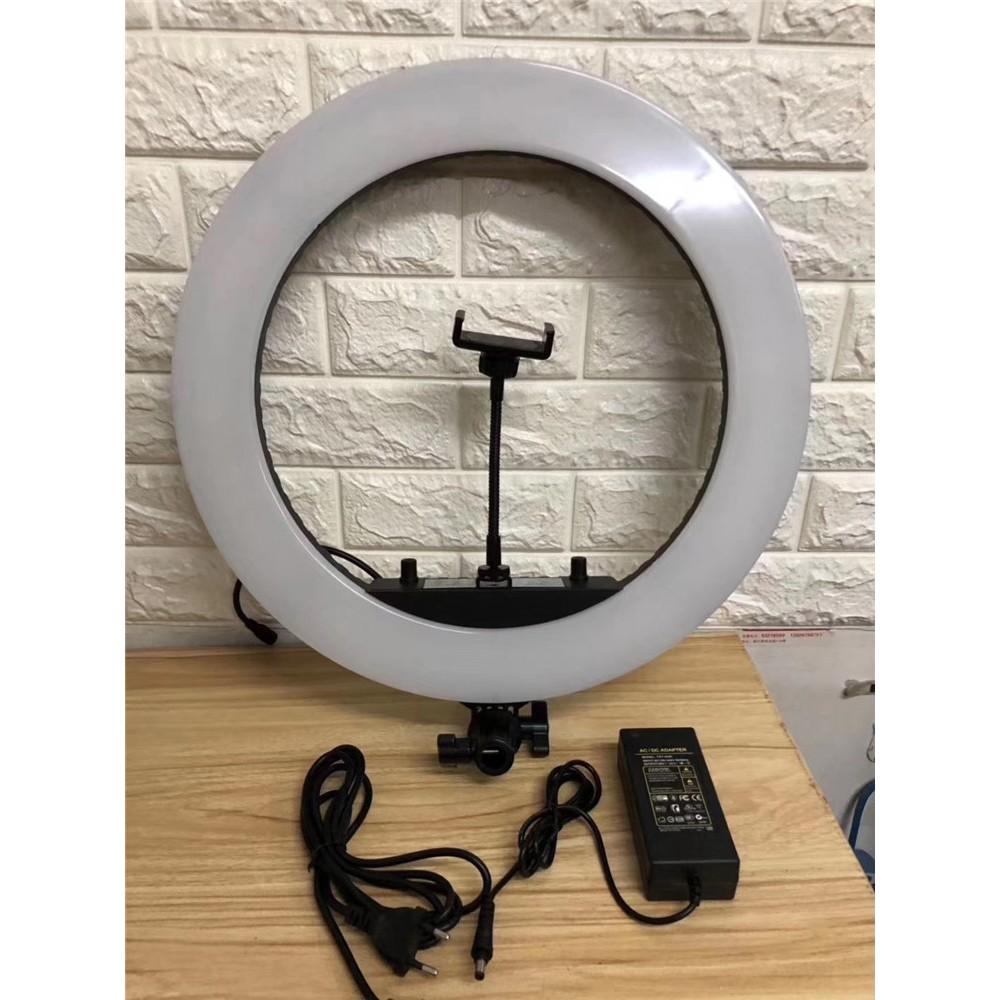 Đèn livestream HQ-45Cm Tặng kèm 3 kẹp điện thoại + 1 chân đế,Chiếu Sáng Studio, Makeup, Quay Phim , Chụp Ảnh, Livetream, Selfie,Xăm nghệ thuật