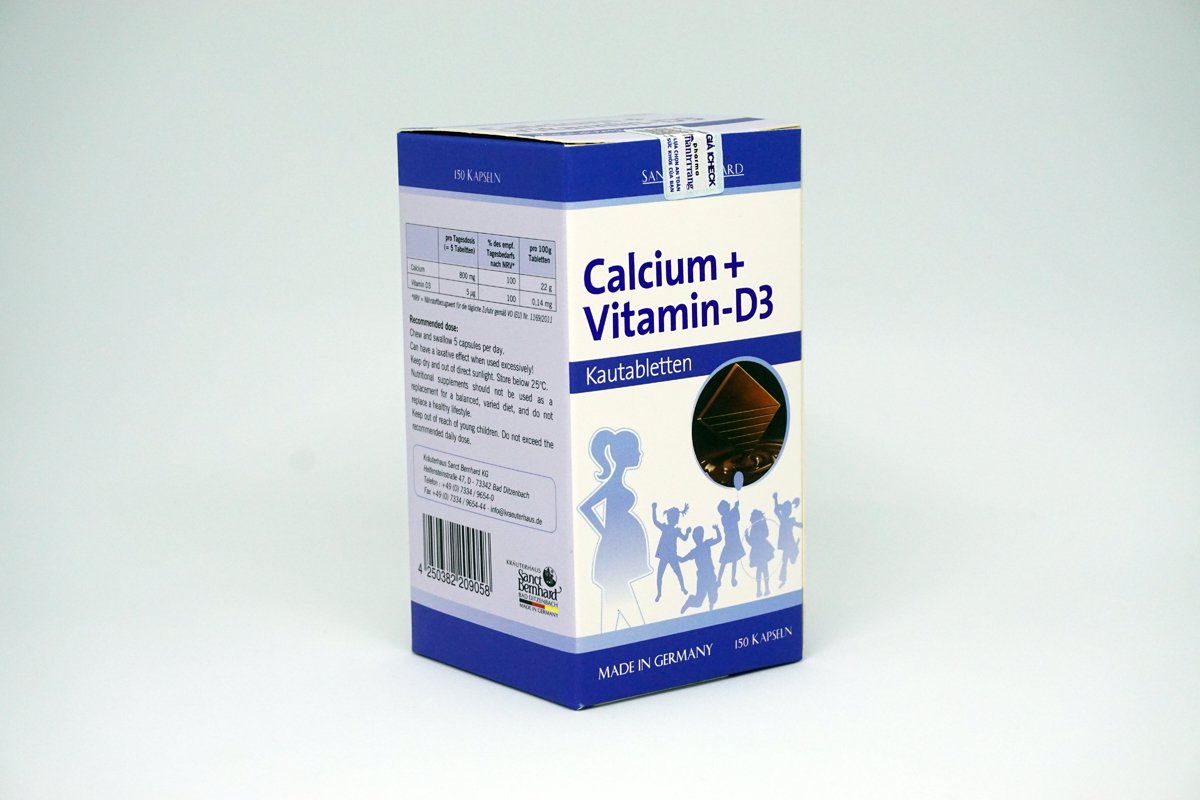 Calcium + Vitamin D3 – Bổ sung canxi, hỗ trợ hệ xương răng chắc khỏe cho trẻ nhỏ, người già mắc các chứng loãng xương, giòn xương, phụ nữ mang thai và cho con bú